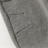 Dave&Bella Toddler Boys Outdoor Grey Warm Padded Drawstring Loose Sweatpants