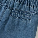 Dave&Bella Toddler Girls/Boys Denim Blue Adjustable-waistband Loose Drawstring Jeans