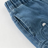 Dave&Bella Toddler Girls/Boys Denim Blue Adjustable-waistband Loose Drawstring Jeans