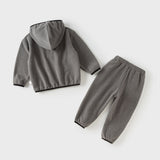 Dave&Bella Kids Girls/Boys Pink/Grey Cozy Fleece Hooded Coat Pant Suits