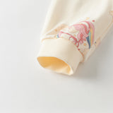 Dave&Bella Toddler Girls Cute Beige/Pink Print Breathable Cotton Pajamas