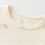 Dave&Bella Toddler Girls Cute Beige/Pink Print Breathable Cotton Pajamas