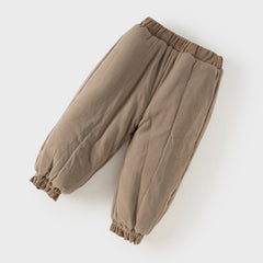 Dave&Bella Toddler Girls Casual Dark Pink/Coffee Brown Outdoor Cozy Padded Pants