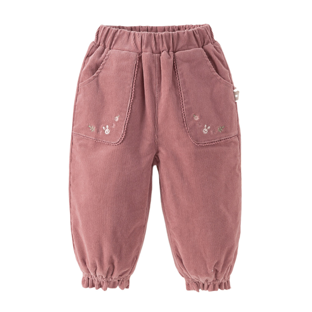 Dave&Bella Toddler Girls Casual Dark Pink/Coffee Brown Outdoor Cozy Padded Pants