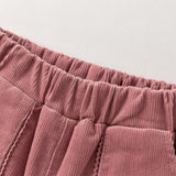Dave&Bella Toddler Girls Casual Dark Pink/Coffee Brown Outdoor Cozy Padded Pants