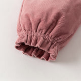 Dave&Bella Toddler Girls Casual Dark Pink/Coffee Brown Outdoor Cozy Padded Pants