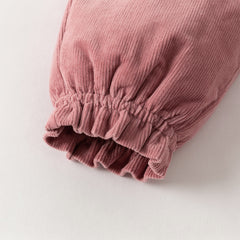 Dave&Bella Toddler Girls Casual Dark Pink/Coffee Brown Outdoor Cozy Padded Pants