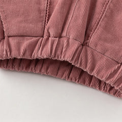 Dave&Bella Toddler Girls Casual Dark Pink/Coffee Brown Outdoor Cozy Padded Pants