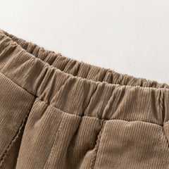 Dave&Bella Toddler Girls Casual Dark Pink/Coffee Brown Outdoor Cozy Padded Pants