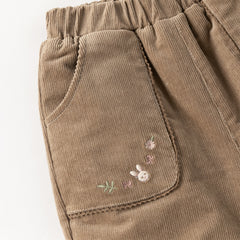 Dave&Bella Toddler Girls Casual Dark Pink/Coffee Brown Outdoor Cozy Padded Pants