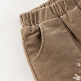 Dave&Bella Toddler Girls Casual Dark Pink/Coffee Brown Outdoor Cozy Padded Pants