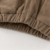 Dave&Bella Toddler Girls Casual Dark Pink/Coffee Brown Outdoor Cozy Padded Pants