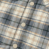Dave&Bella Kids Boys Blue Grey Plaid Casual Padded Shirts Tops