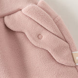 Dave&Bella Toddler Girls Beige/Grey Pink Playful Loose Drawstring Sweatpants
