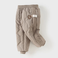 Dave&Bella Toddler Boys Winter Outdoor Cozy Adjustable-waistband Down Pants