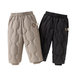 Dave&Bella Toddler Boys Winter Outdoor Cozy Adjustable-waistband Down Pants