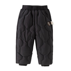 Dave&Bella Toddler Boys Winter Outdoor Cozy Adjustable-waistband Down Pants