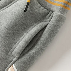 Dave&Bella Toddler Boys Winter Warm Plush-lined Sports Drawstring Sweatpants