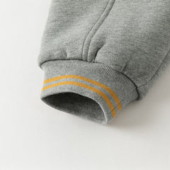 Dave&Bella Toddler Boys Winter Warm Plush-lined Sports Drawstring Sweatpants