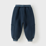 Dave&Bella Toddler Boys Warm Plush-lined Sports Drawstring Sweatpants