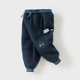 Dave&Bella Toddler Boys Warm Plush-lined Sports Drawstring Sweatpants