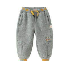 Dave&Bella Toddler Boys Winter Warm Plush-lined Sports Drawstring Sweatpants