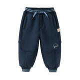 Dave&Bella Toddler Boys Warm Plush-lined Sports Drawstring Sweatpants