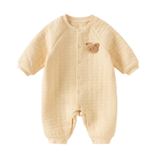 Dave&Bella Baby Girls/Boys Yellow/pink Long-sleeved Soft Padded Rompers