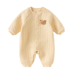 Dave&Bella Baby Girls/Boys Winter Charming Pink/Yellow Indoor Soft Rompers