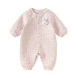 Dave&Bella Baby Girls/Boys Charming Pink/Yellow Indoor Soft Rompers