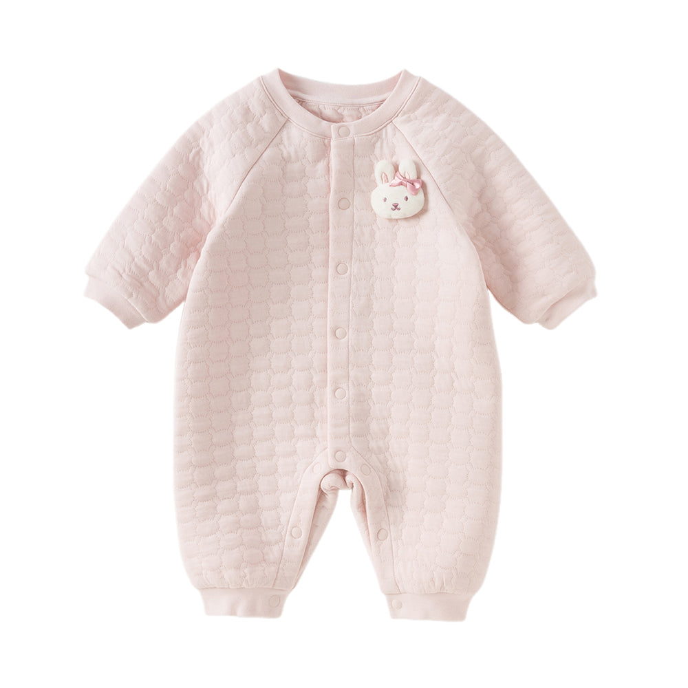 Dave&Bella Baby Girls/Boys Winter Charming Pink/Yellow Indoor Soft Rompers