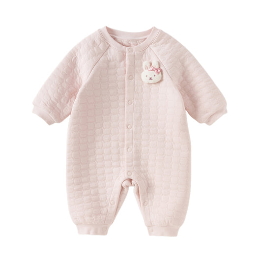 Dave&Bella Baby Girls/Boys Winter Charming Pink/Yellow Indoor Soft Rompers