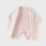 Dave&Bella Baby Girls/Boys Charming Pink/Yellow Indoor Soft Rompers