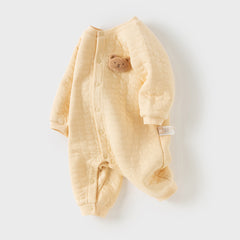 Dave&Bella Baby Girls/Boys Winter Charming Pink/Yellow Indoor Soft Rompers