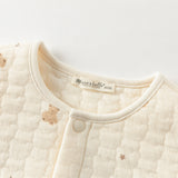 Dave&Bella Toddler Girls Charming Beige/Light Pink Sleeveless Padded Vests Tops