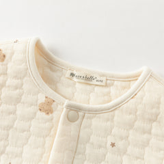 Dave&Bella Toddler Girls Winter Charming Beige/Light Pink Sleeveless Padded Vests Tops