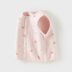Dave&Bella Toddler Girls Winter Charming Beige/Light Pink Sleeveless Padded Vests Tops