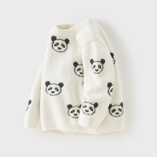 Dave&Bella Toddler Boys Winter Cute Panda Print Classic Soft Sweaters Tops
