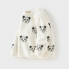 Dave&Bella Toddler Boys Winter Cute Panda Print Classic Soft Sweaters Tops