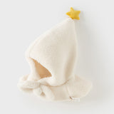 Dave&Bella Toddler Girls Star Beige Warm Windproof Scarf Hats