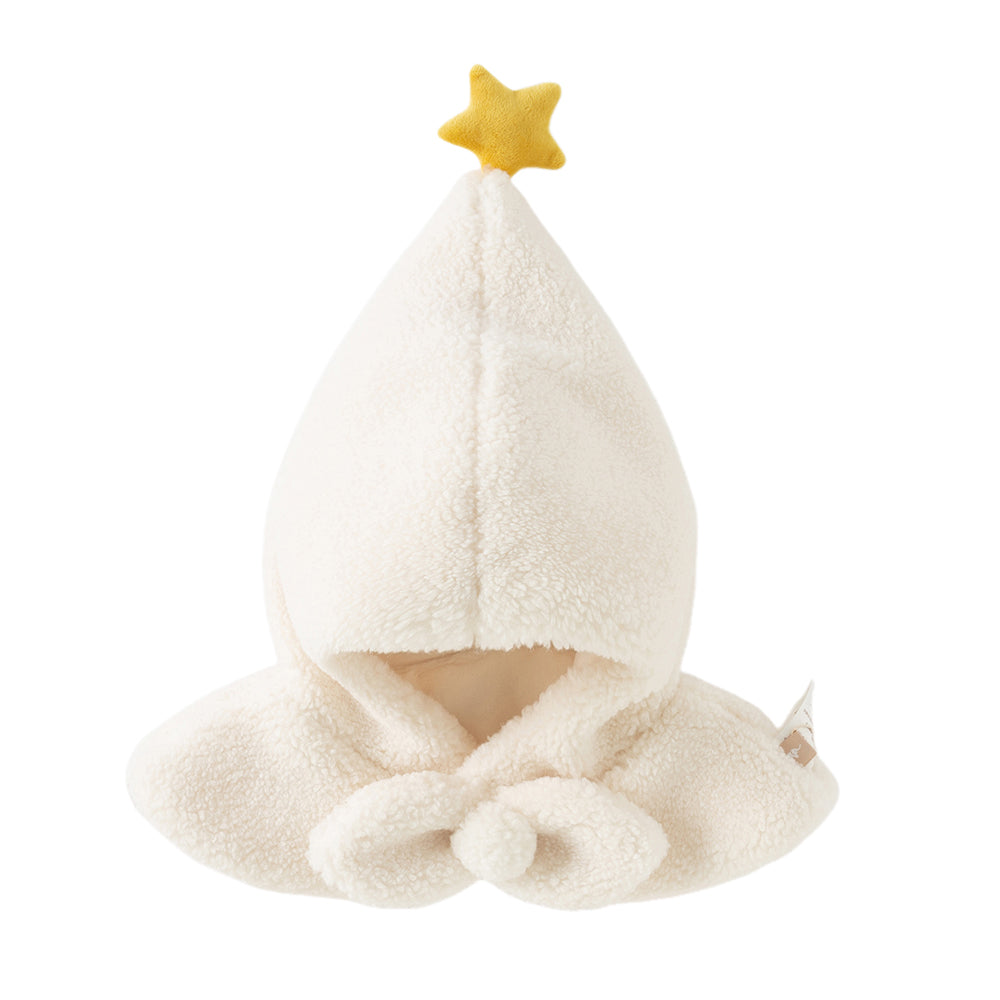 Dave&Bella Toddler Girls Star Beige Warm Windproof Scarf Hats