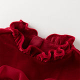 Dave&Bella Toddler Girls Cute Red Soft Turtle Cozy A-line Mesh Princess Dress