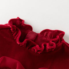 Dave&Bella Toddler Girls Cute Red Soft Turtle Cozy A-line Mesh Princess Dress