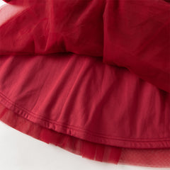 Dave&Bella Toddler Girls Cute Red Soft Turtle Cozy A-line Mesh Princess Dress