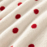 Dave&Bella Toddler Girls Red Dots-print Hooded Long-sleeved Soft Plush Capes