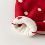 Dave&Bella Toddler Girls Red Dots-print Hooded Long-sleeved Soft Plush Capes