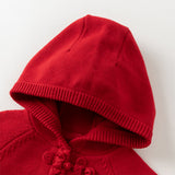 Dave&Bella Toddler Girls Festival Red Chinese-style Hooded Top Mesh Skirt Sets