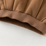 Dave&Bella Toddler Boys Coffee Brown Outdoor Loose Plush-lined Joggers Pants
