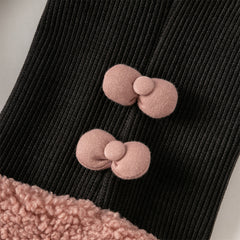 Dave&Bella Toddler Girls Carbon Black Straight-leg Loose Plush-lined Pants