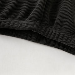 Dave&Bella Toddler Girls Carbon Black Straight-leg Loose Plush-lined Pants